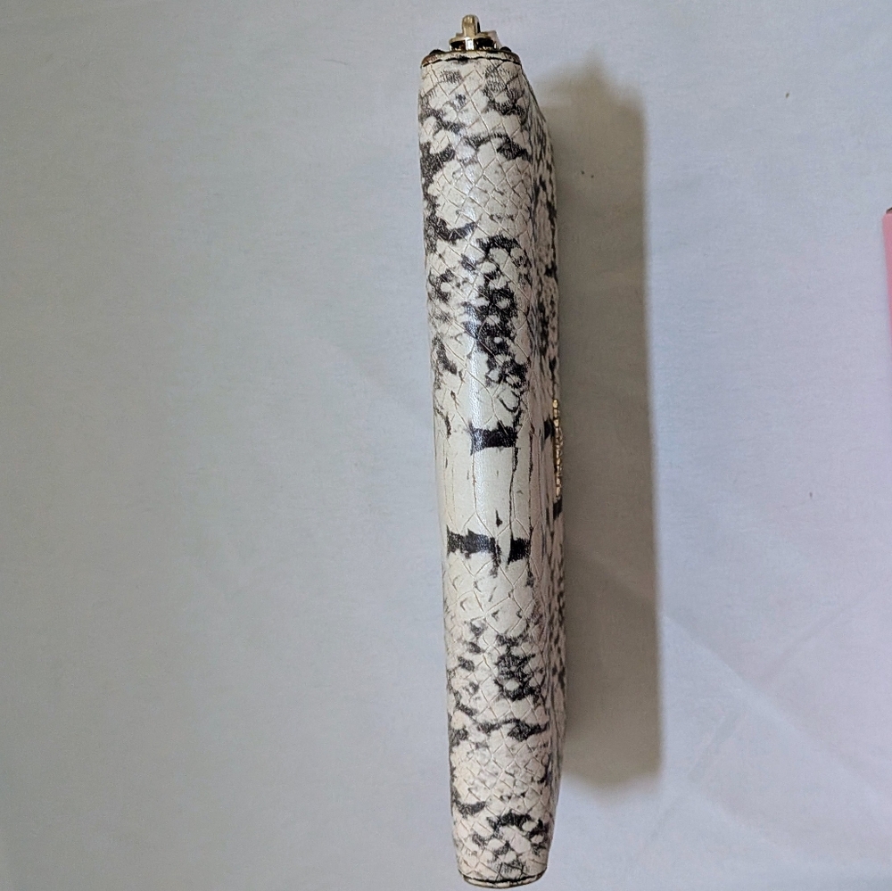 Coach Python Embossed Zip Wallet Black White Snak… - image 6